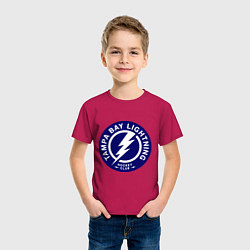 Футболка хлопковая детская HC Tampa Bay Lightning, цвет: маджента — фото 2