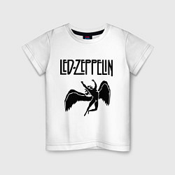 Футболка хлопковая детская Led Zeppelin, цвет: белый