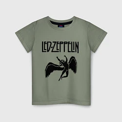 Футболка хлопковая детская Led Zeppelin, цвет: авокадо