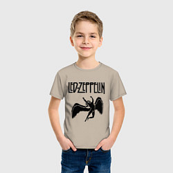 Футболка хлопковая детская Led Zeppelin, цвет: миндальный — фото 2