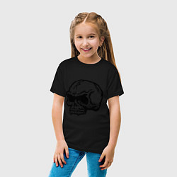 Футболка хлопковая детская Хищный череп, цвет: черный — фото 2