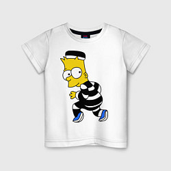 Футболка хлопковая детская Заключенный Барт, цвет: белый