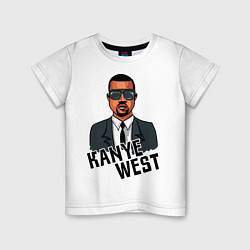 Футболка хлопковая детская Kanye West, цвет: белый
