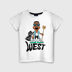 Футболка хлопковая детская Kanye West Boy, цвет: белый