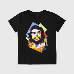 Футболка хлопковая детская Che Guevara Art, цвет: черный