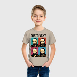 Футболка хлопковая детская Dostoevsky, цвет: миндальный — фото 2