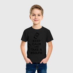 Футболка хлопковая детская Keep Calm & Take a Selfie, цвет: черный — фото 2