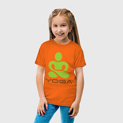 Футболка хлопковая детская Йога - это здоровье цвета оранжевый — фото 2