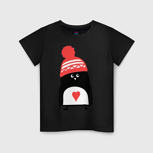 Детская футболка Малый пингвин / Черный – фото 1