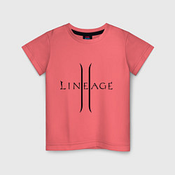 Футболка хлопковая детская Lineage logo, цвет: коралловый