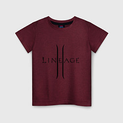 Футболка хлопковая детская Lineage logo, цвет: меланж-бордовый