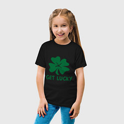 Футболка хлопковая детская Get lucky, цвет: черный — фото 2