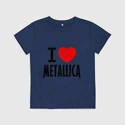 Футболка хлопковая детская I love Metallica, цвет: тёмно-синий