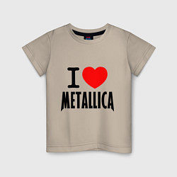 Футболка хлопковая детская I love Metallica, цвет: миндальный