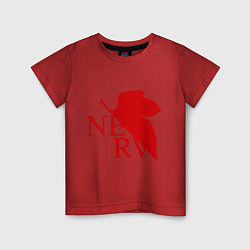 Футболка хлопковая детская Евангелион NERV, цвет: красный