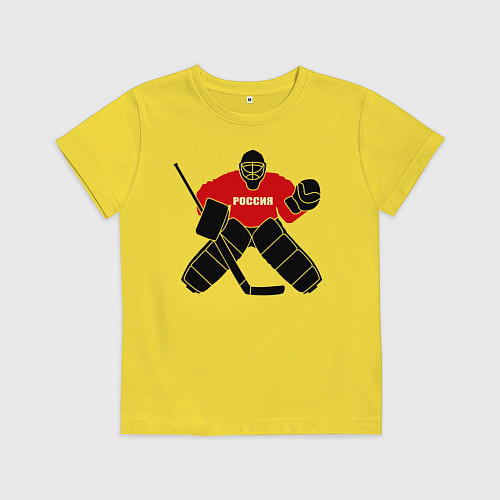 Детская футболка Хоккей Россия / Желтый – фото 1