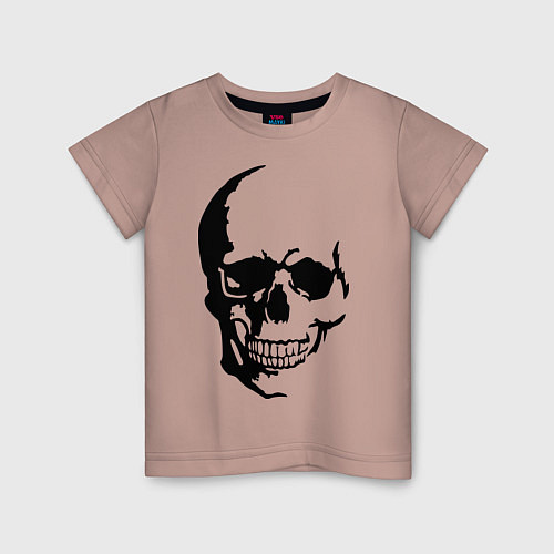 Детская футболка Череп с тенью / Пыльно-розовый – фото 1
