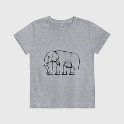 Футболка хлопковая детская Сколько ног у слона, цвет: меланж
