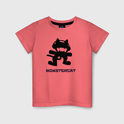 Футболка хлопковая детская Monstercat, цвет: коралловый