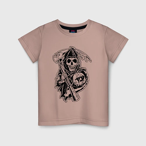 Детская футболка Sons Of Anarchy: Death / Пыльно-розовый – фото 1