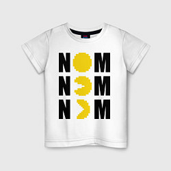 Футболка хлопковая детская Pac-Man: Nom nom, цвет: белый