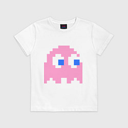 Футболка хлопковая детская Pac-Man: Pinky, цвет: белый