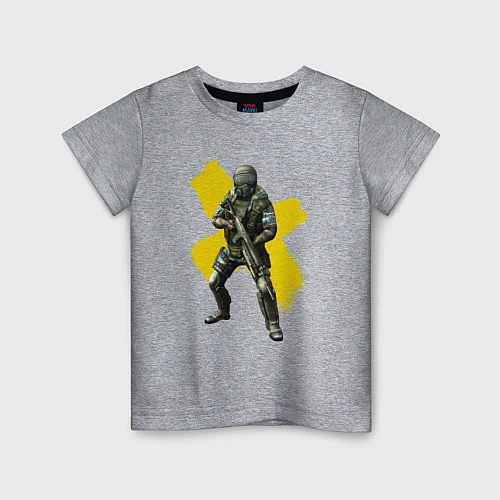 Детская футболка STALKER: Yellow Cross / Меланж – фото 1
