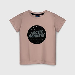 Футболка хлопковая детская Arctic Monkeys: Black, цвет: пыльно-розовый