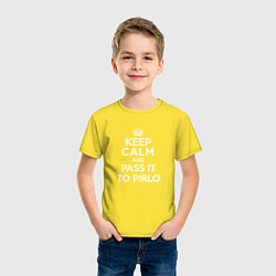 Футболка хлопковая детская Keep Calm & Pass It To Pirlo, цвет: желтый — фото 2