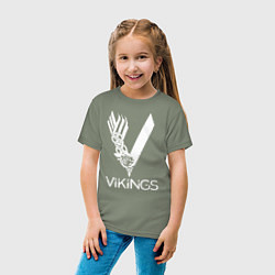 Футболка хлопковая детская Vikings, цвет: авокадо — фото 2