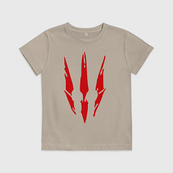 Футболка хлопковая детская Ведьмак 3, цвет: миндальный