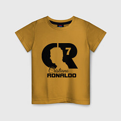 Футболка хлопковая детская CR Ronaldo 07, цвет: горчичный