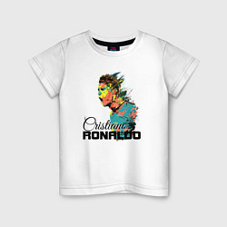 Футболка хлопковая детская Cristiano Ronaldo, цвет: белый