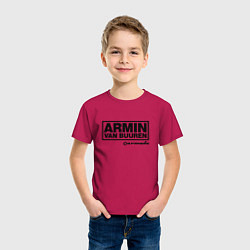 Футболка хлопковая детская Armin van Buuren, цвет: маджента — фото 2