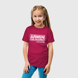 Футболка хлопковая детская Armin van Buuren, цвет: маджента — фото 2
