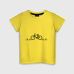 Футболка хлопковая детская Велоспорт, цвет: желтый