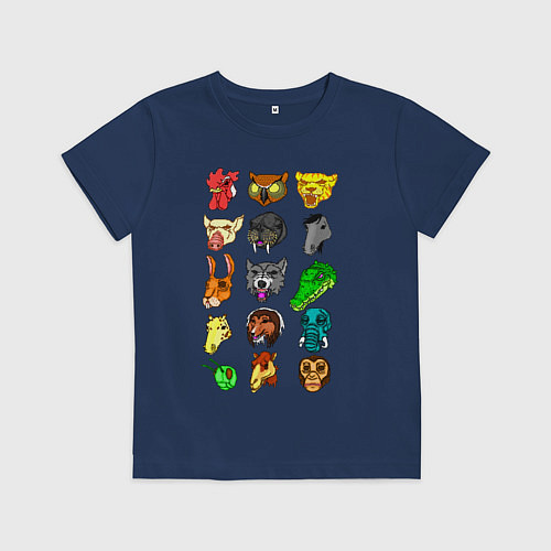 Детская футболка Hotline Miami Masks / Тёмно-синий – фото 1