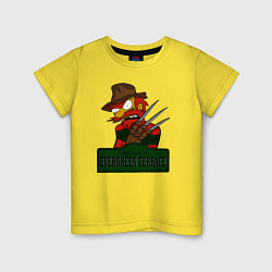 Футболка хлопковая детская Freddy: Evergreen Terrace, цвет: желтый
