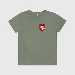 Футболка хлопковая детская Погоня: герб, цвет: авокадо