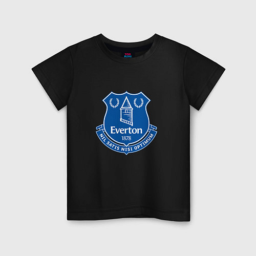 Детская футболка Эвертон logo - nil satis nisi optimum / Черный – фото 1