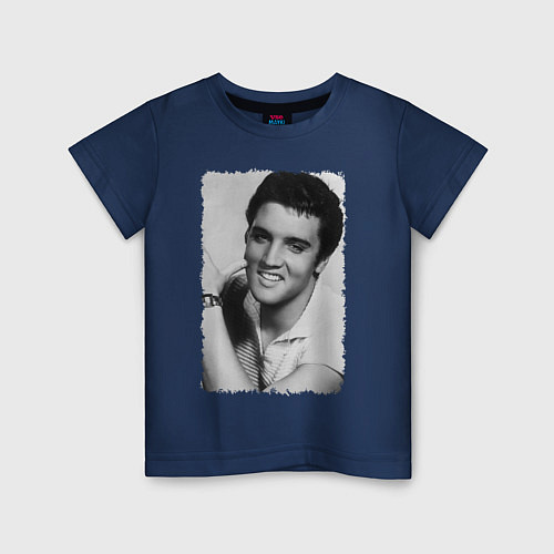 Детская футболка Улыбка Элвиса / Тёмно-синий – фото 1