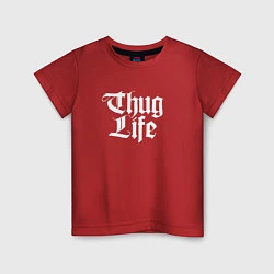 Футболка хлопковая детская Thug Life: 2Pac, цвет: красный
