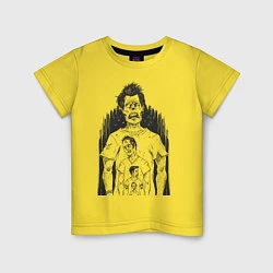 Футболка хлопковая детская Четыре зомби, цвет: желтый
