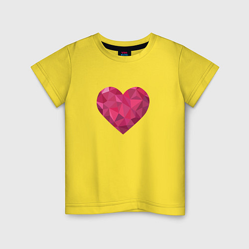 Детская футболка Рубиновое сердце / Желтый – фото 1