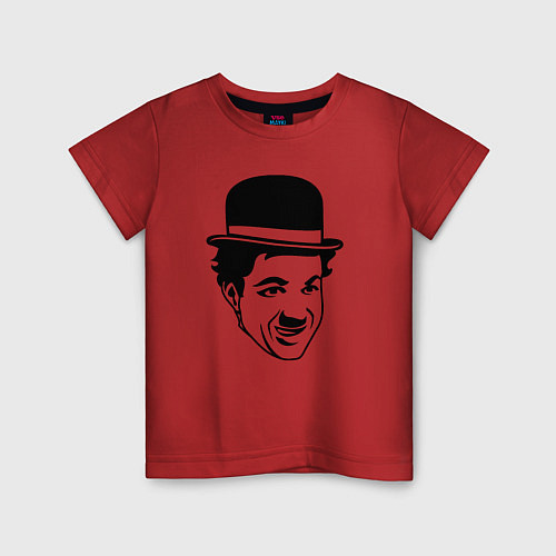 Детская футболка Чарли Чаплин / Красный – фото 1