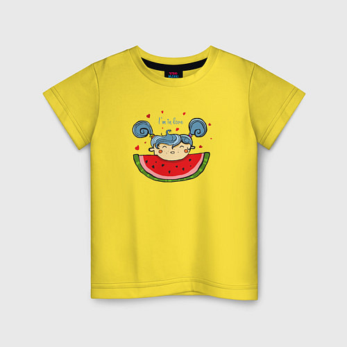 Детская футболка I am in love / Желтый – фото 1