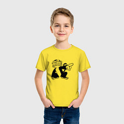 Футболка хлопковая детская Злая обезьяна, цвет: желтый — фото 2