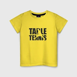 Футболка хлопковая детская Table tennis, цвет: желтый