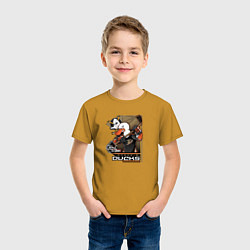 Футболка хлопковая детская Anaheim Ducks, цвет: горчичный — фото 2