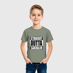Футболка хлопковая детская Straight Outta Sakhalin, цвет: авокадо — фото 2